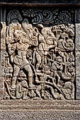 Candi Panataran - Main Temple. Ramayana relief nr 78. Monkeys bringing stones for the bridge to Lanka. 